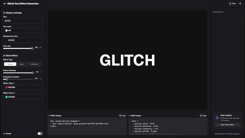 Glitch Text Effect Generator